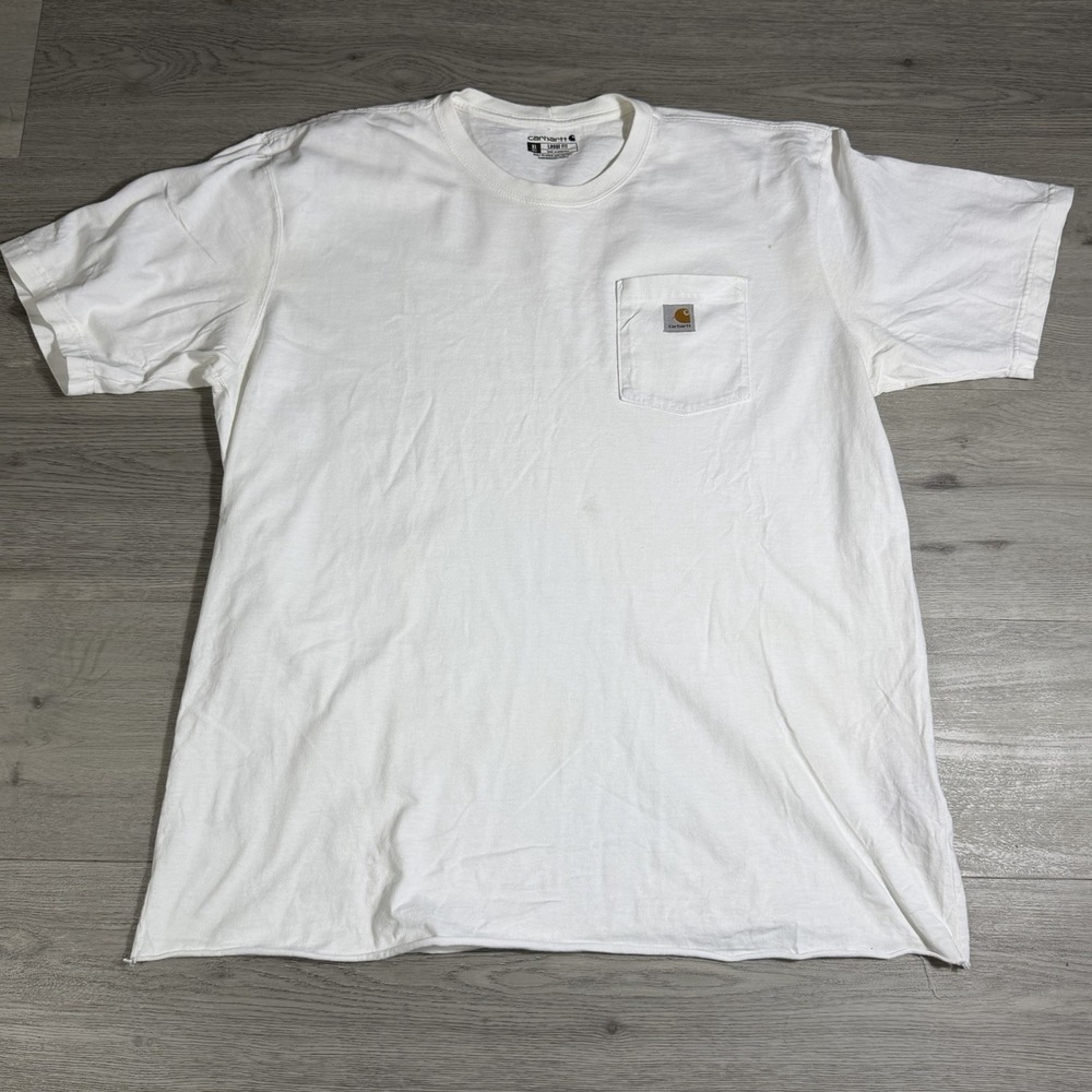 Carhartt Pocket T-Shirt XL Tall White Loose Fit Workwear Te